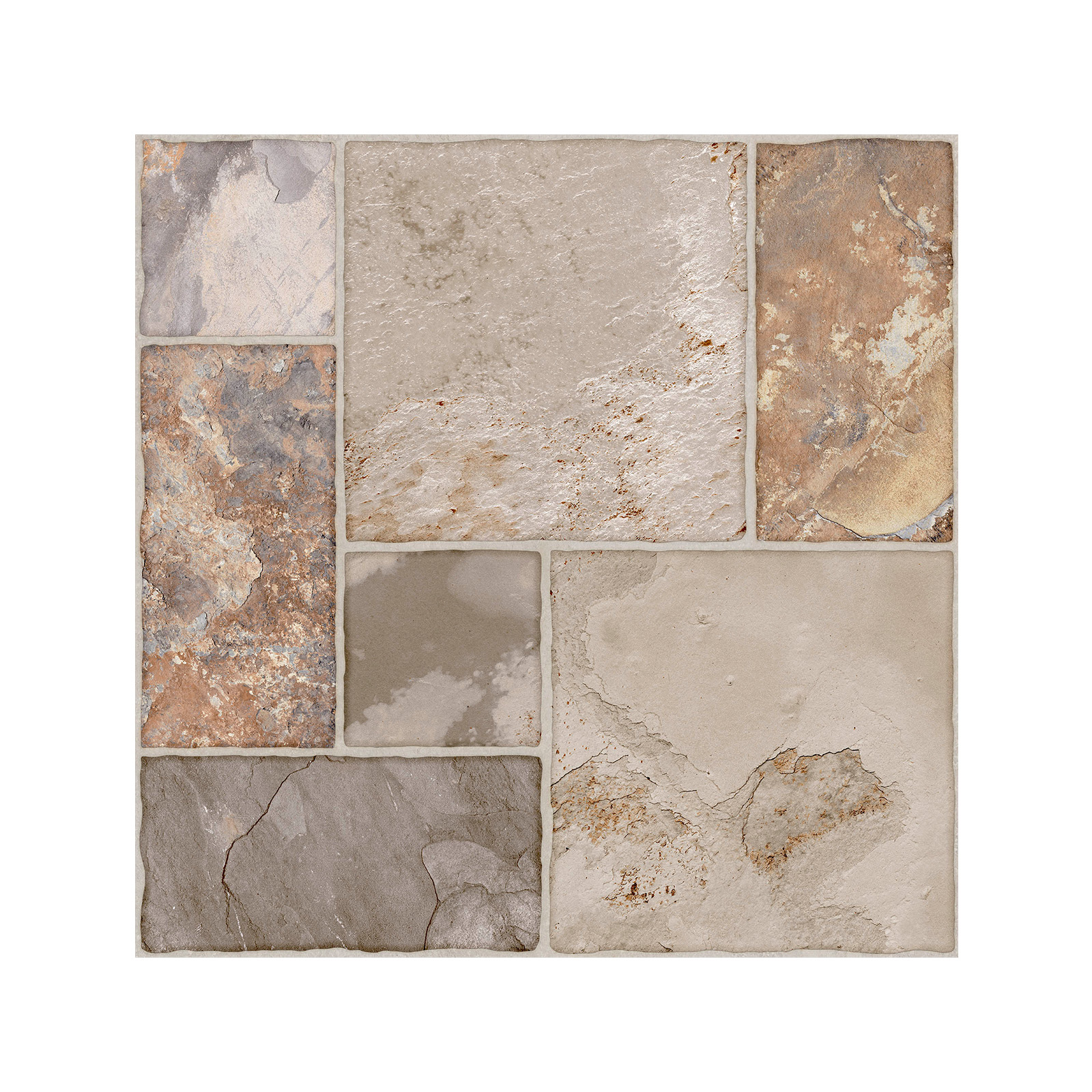 CERÁMICO PIEDRA PISO TERRAZA GRIS 45x45