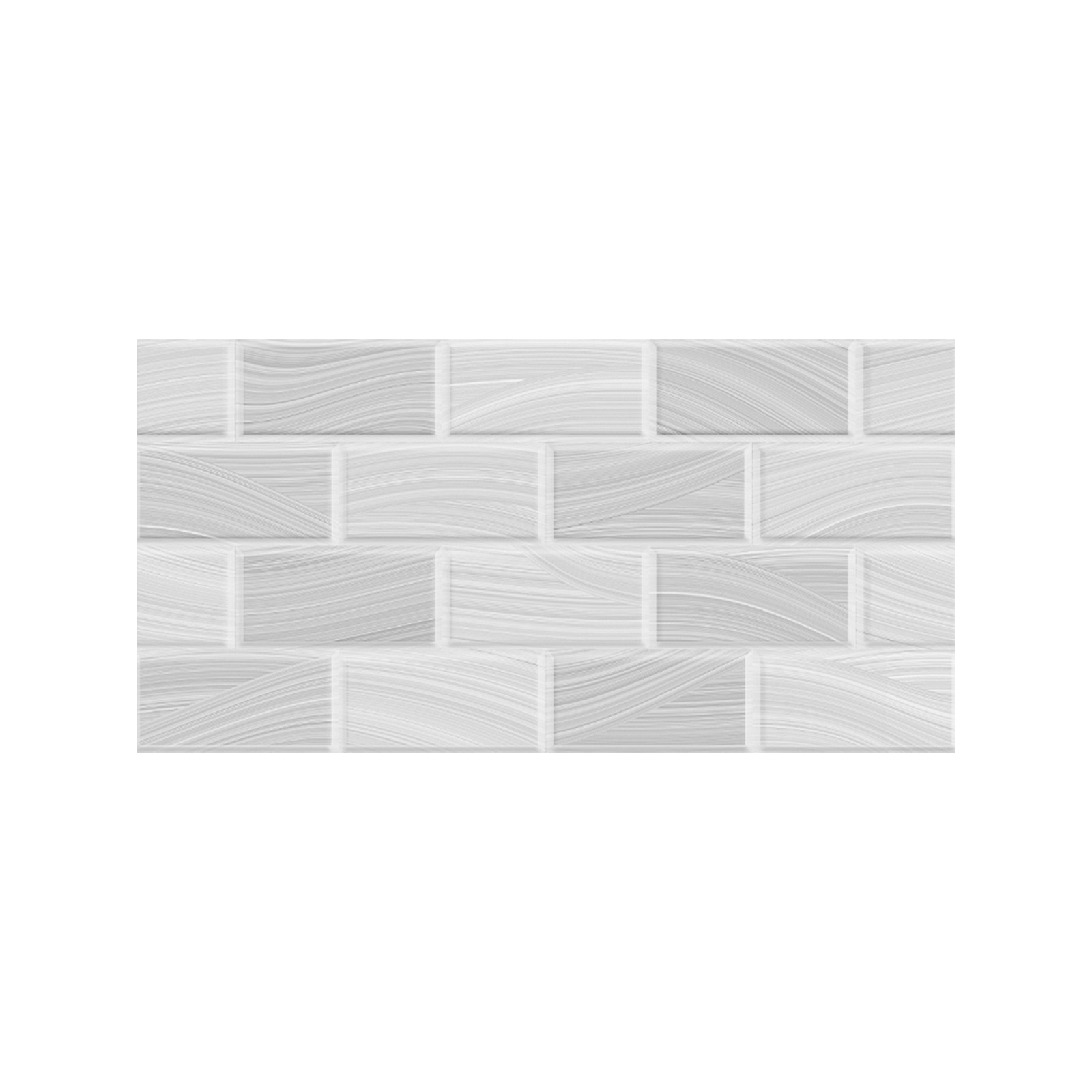 DECORADO MURO BRICK NEW ONDAS PLATA 30X60