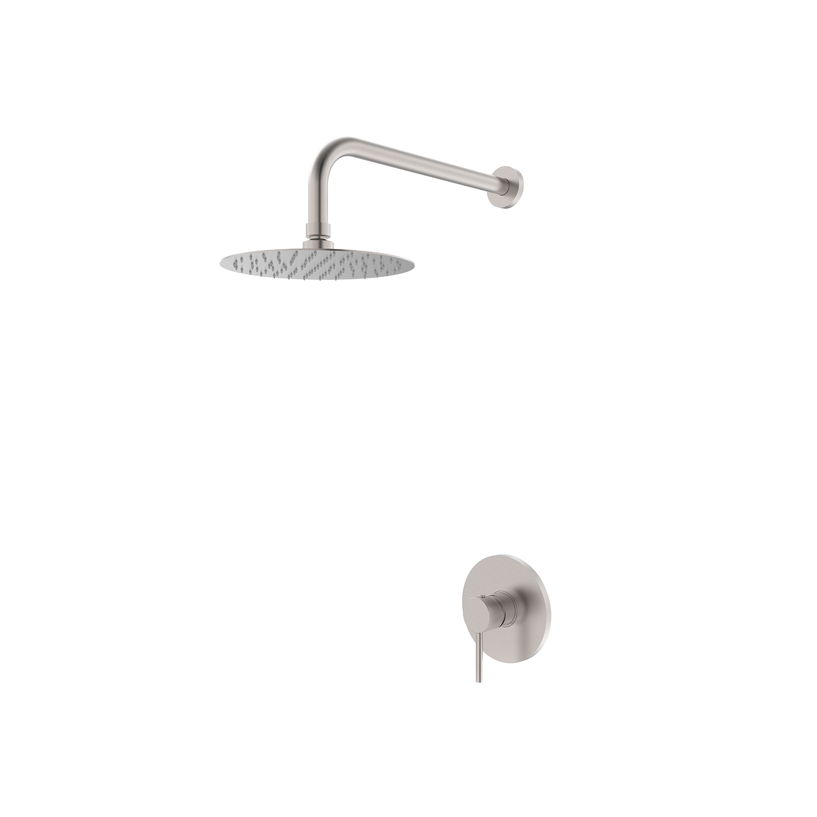 INOX DUCHA MEZCLADORA MONOCOMANDO CON SALIDA REDONDA 20CM