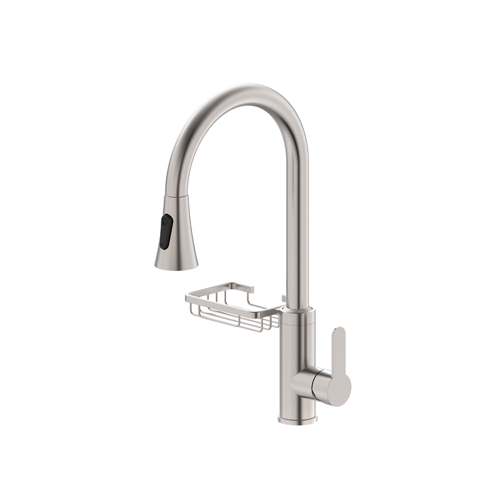 INOX LLAVE MEZCLADORA MONOCOMANDO CON PICO EXTRAIBE Y CANASTILLA