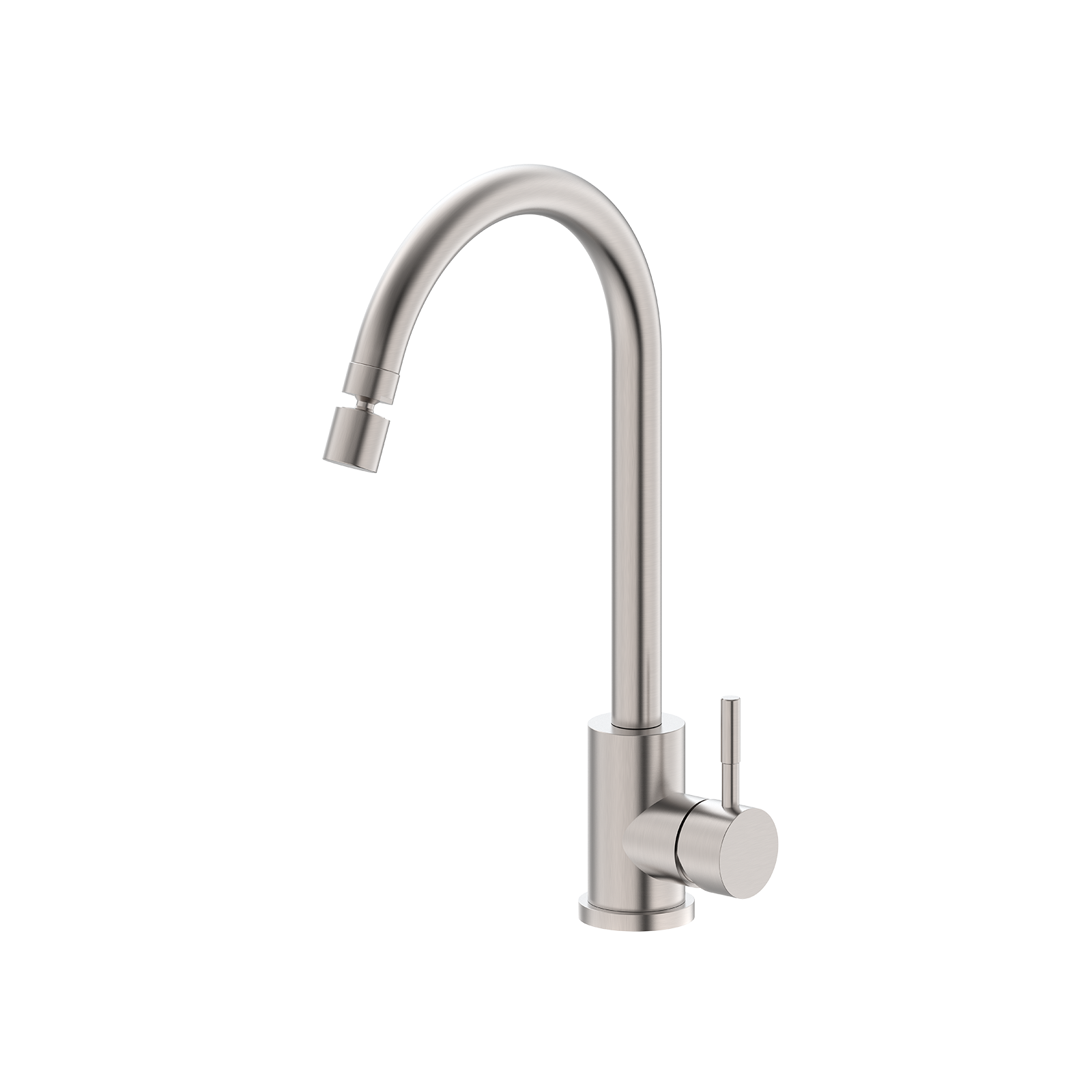 INOX LLAVE MEZCLADORA MONOCOMANDO PICO GIRATORIO + AIREADOR